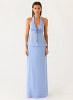 Ashlea Tie Front Top - Periwinkle