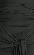 Nicolette Maxi Dress - Cape Sleeve Off Shoulder Dress in Black
