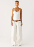 Johnny Low Rise Wide Leg Denim Jeans - White
