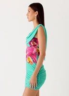 Good Fortune Mini Dress - Jungle Bloom