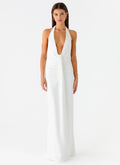 Cheyenne Halter Neck Maxi Dress - Ivory