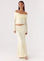 Like A Flower Maxi Skirt - Lemon Yellow