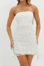 Lacynda Strapless Embellished Mini Dress White