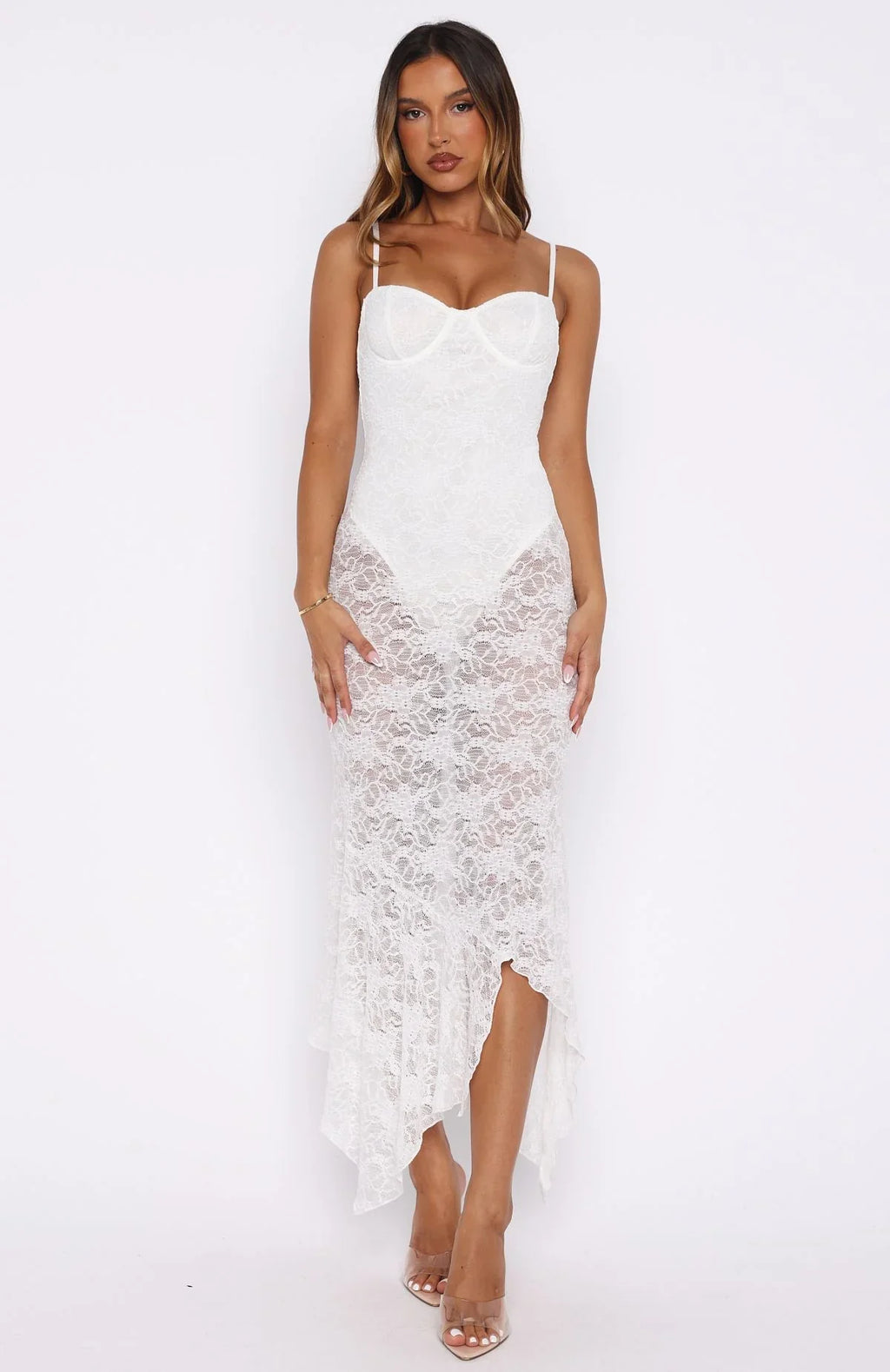 Darling Girl Midi Dress White