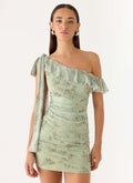 Hidden Gesture Mini Dress - Wispy Fern