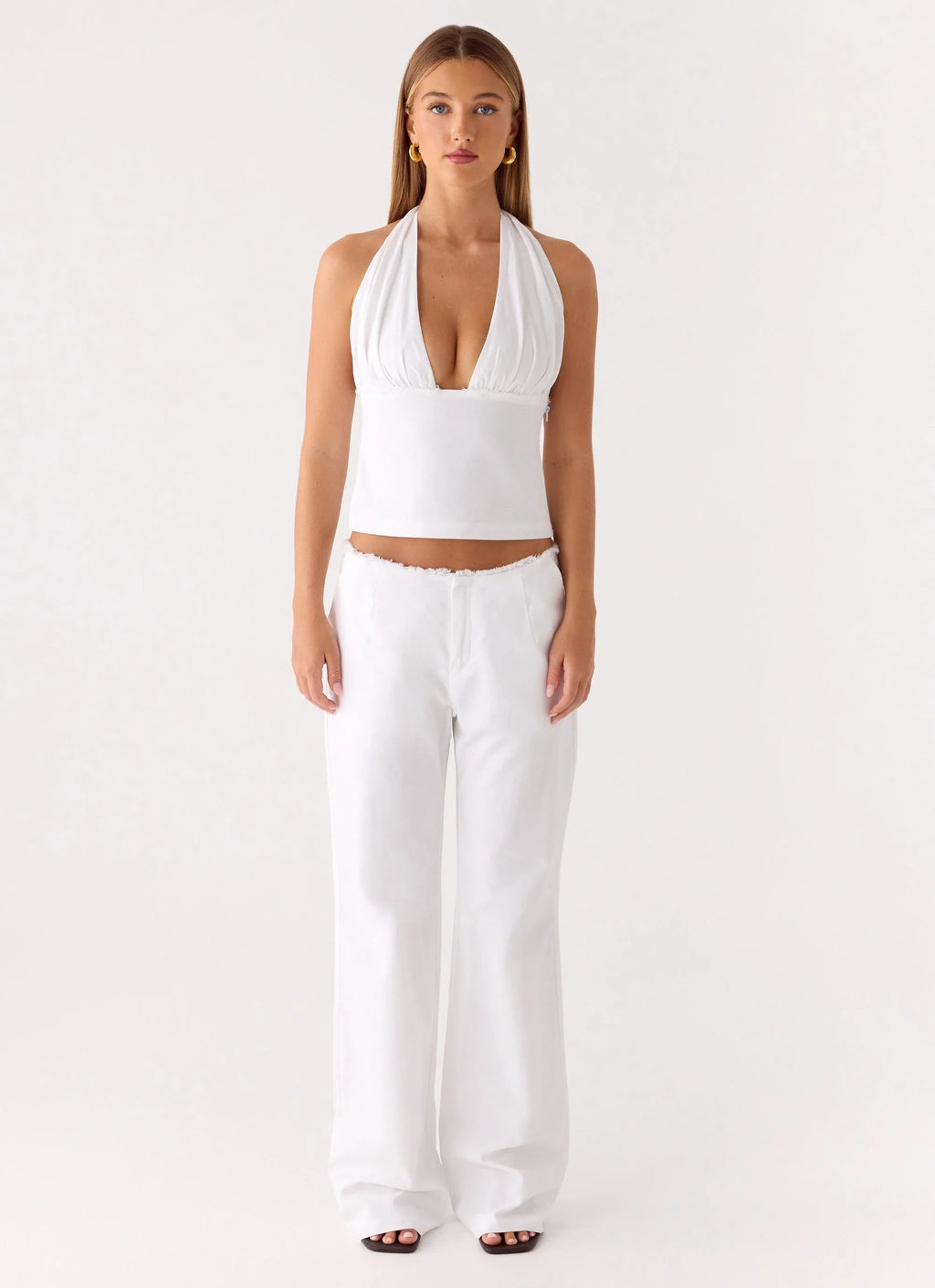 Josephina Linen Pant - White
