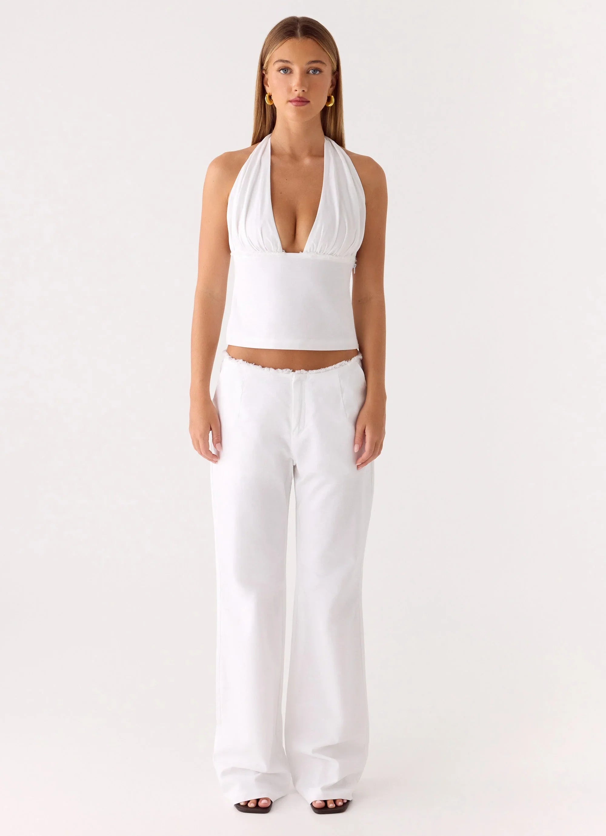 Josephina Linen Pant - White