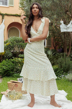 Manhattan Summer Tied Shoulder Maxi Dress Yellow