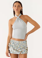 Amber Light Top - Silver