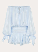 Eira Balloon Sleeve Mini Dress - Baby Blue
