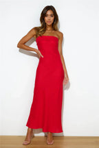 Chilling On My Own Maxi Dress Red