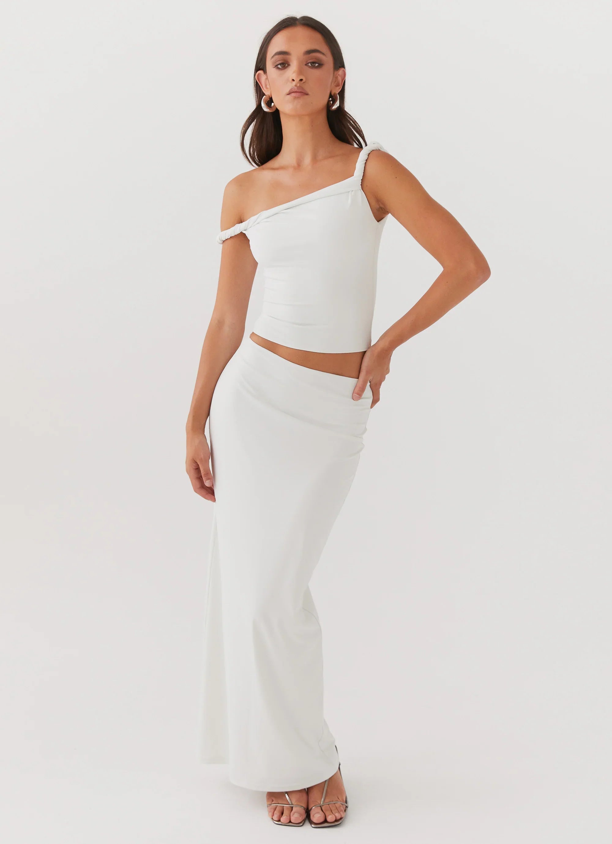 Solace Soul Twist Shoulder Top - Ivory
