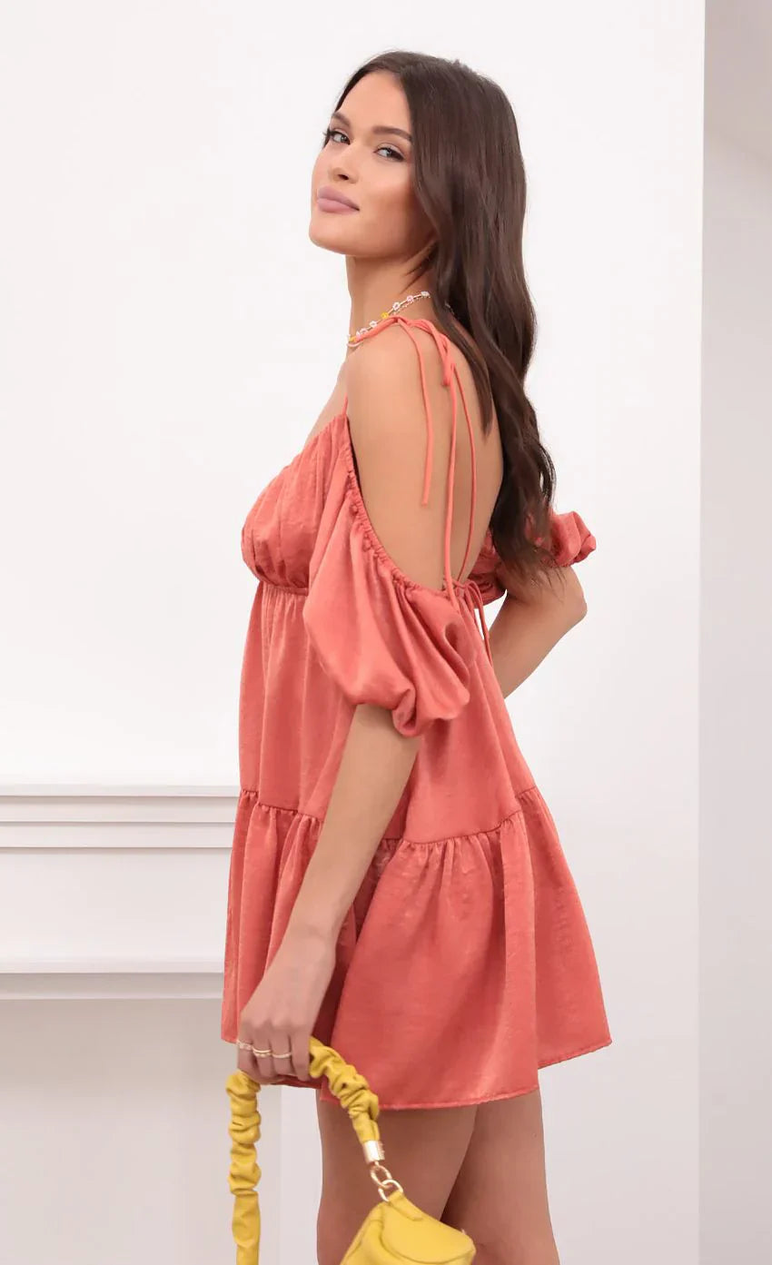 Baby Doll Dress in Coral
