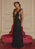 Giulia Lace Maxi Dress - Black
