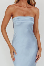 Kona Strapless Open Back Maxi Dress Blue