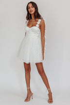 Fairytale Dream Floral Strap Mini Dress White