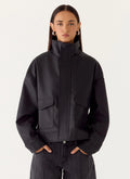 James PU Bomber Jacker - Black