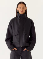 James PU Bomber Jacker - Black