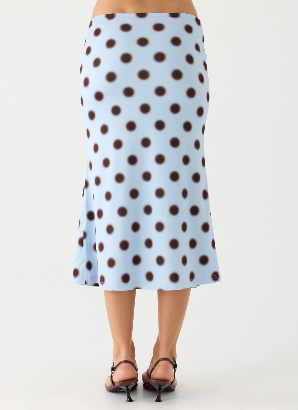 Bahama Low Rise Midi Skirt - Blue Mocha Dot