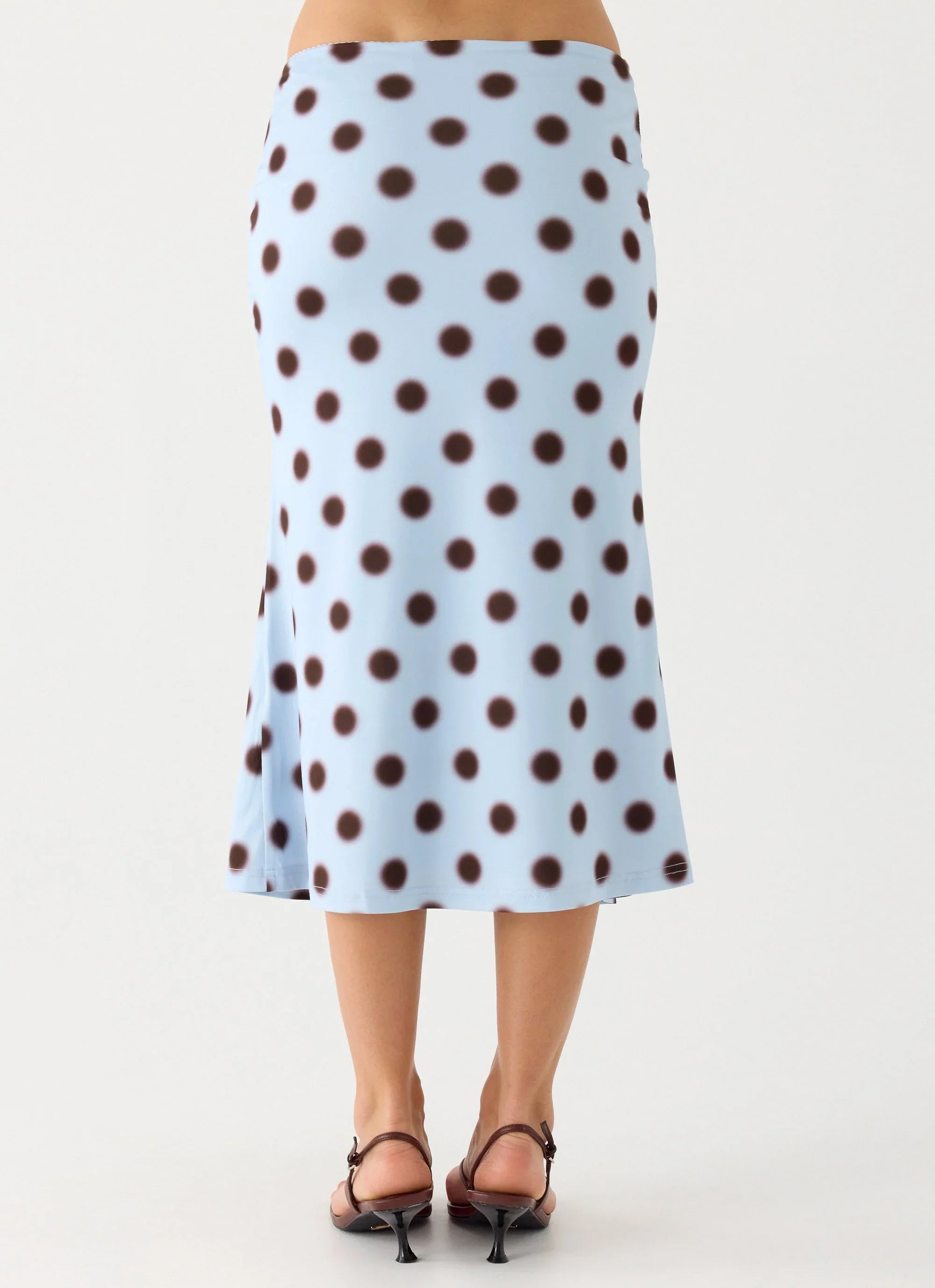 Bahama Low Rise Midi Skirt - Blue Mocha Dot