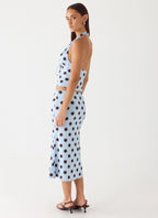 Ask You Twice Top - Blue Mocha Dot