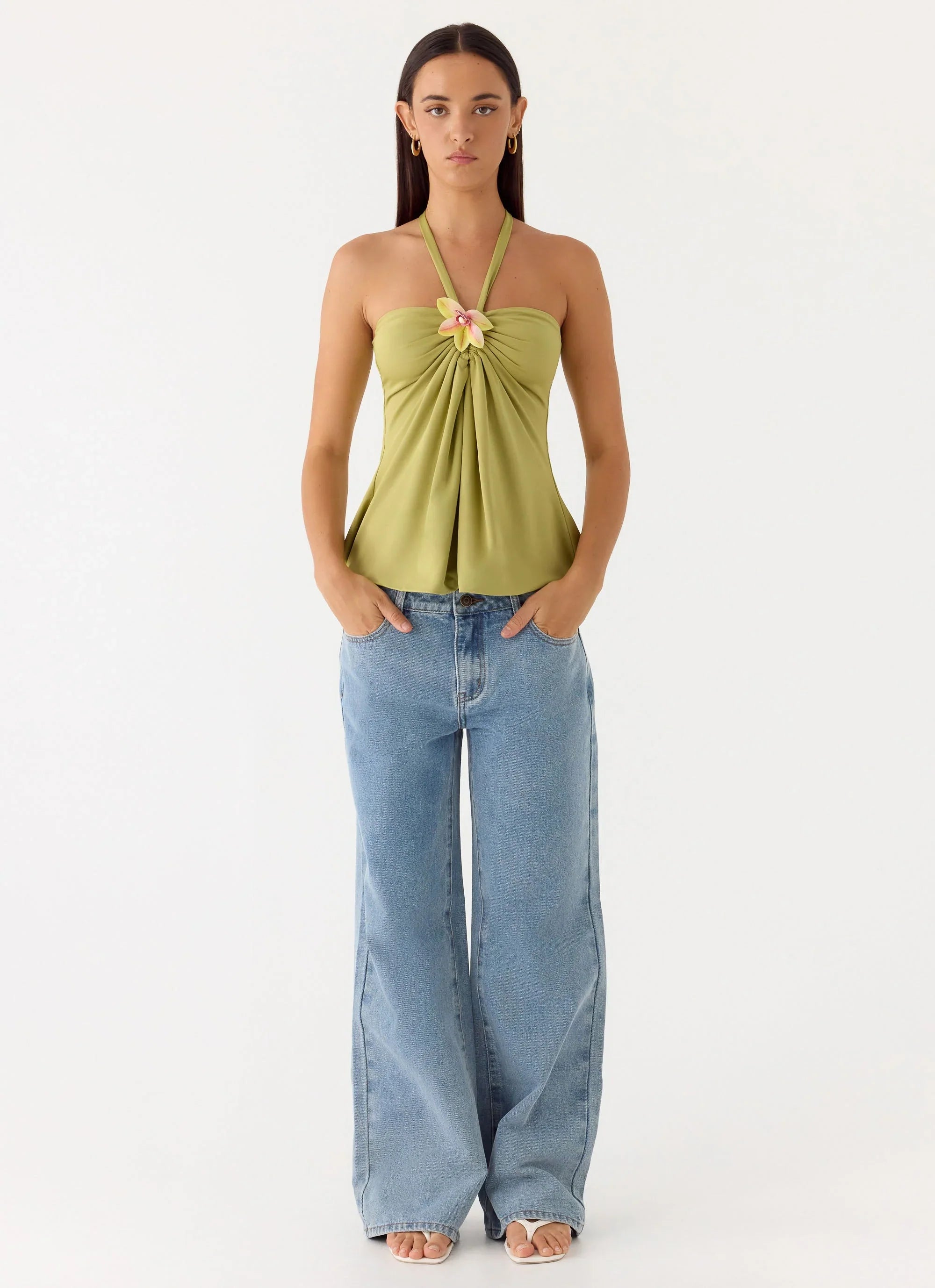 Aesha Low Rise Denim Jeans - Light Denim