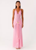 Miyah Halter Hardware Maxi Dress - Baby Pink