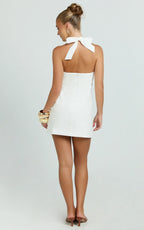 Tamika Mini Dress - Line Mini Dress in Off White