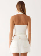 Julien Mid Rise Denim Mini Skirt - Ivory