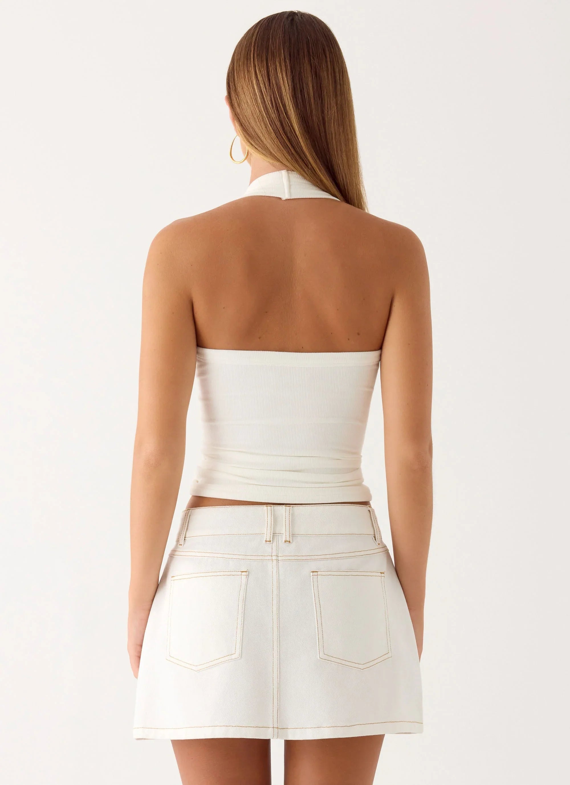Julien Mid Rise Denim Mini Skirt - Ivory