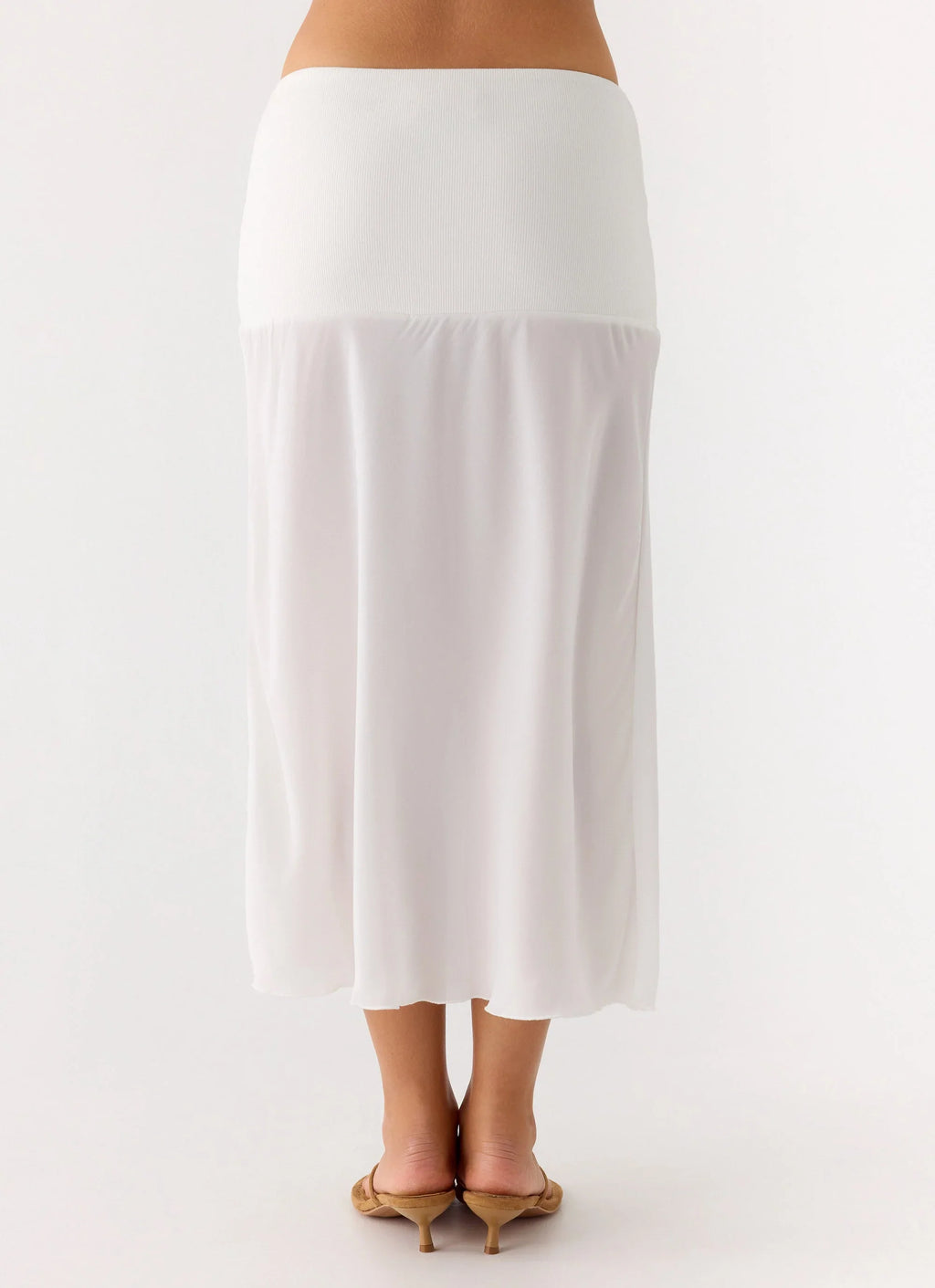 Connect My Heart Midi Skirt - White
