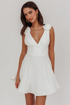 Kalinda Detachable Rose Mini Dress White