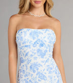 Astrid Floral Beaded Strapless Mini Dress