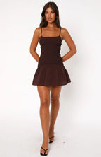 Nothing Is Over Mini Dress Chocolate