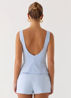 Lulita Belted Shorts - Blue