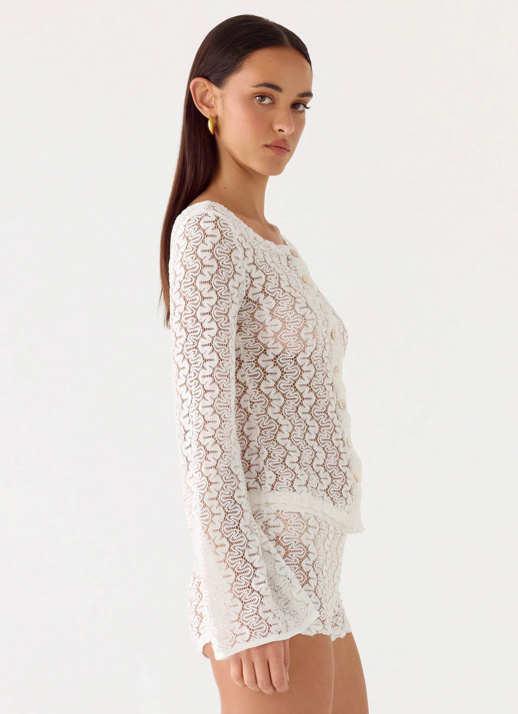 Selina Long Sleeve Top - Ivory