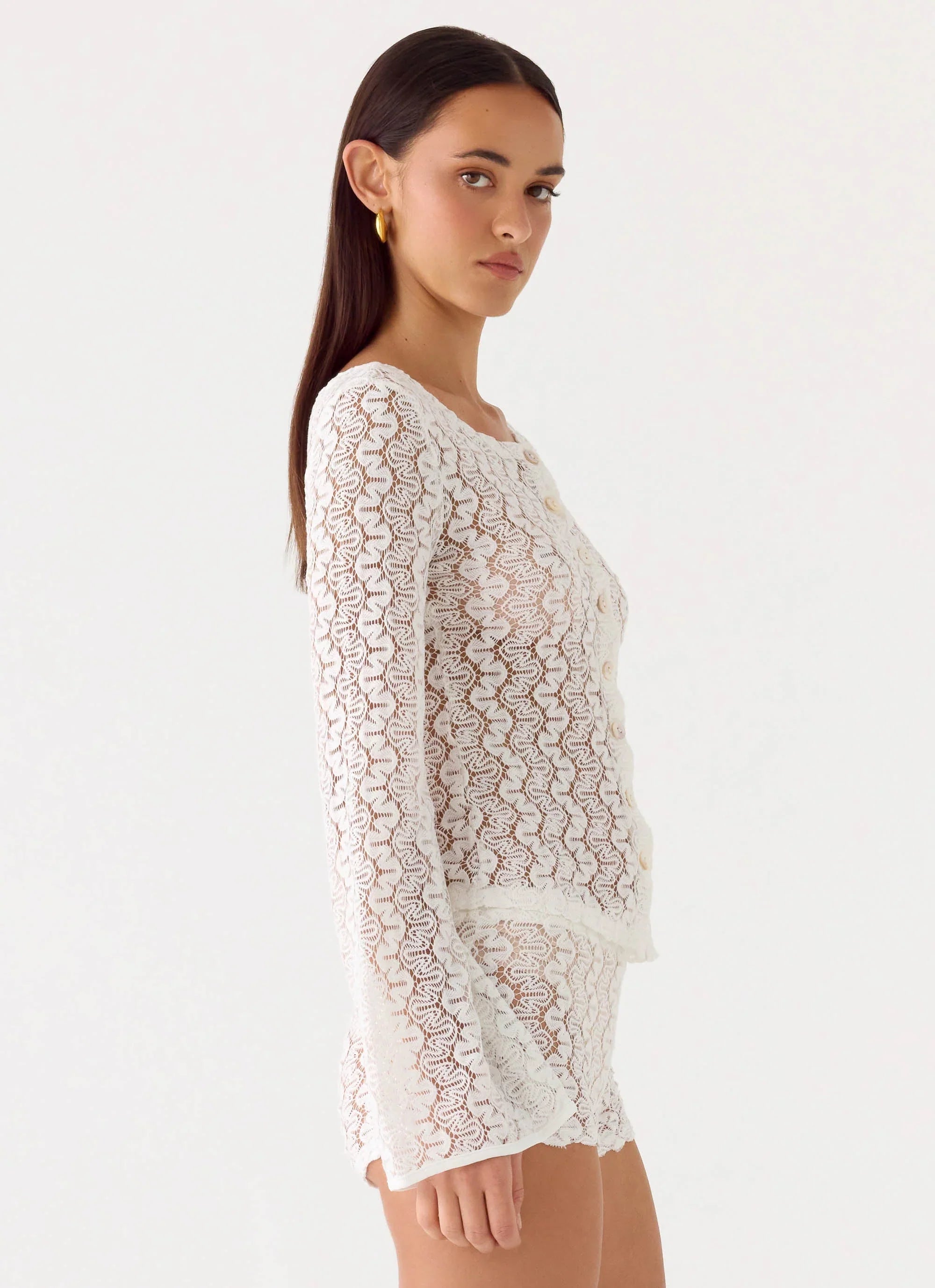 Selina Long Sleeve Top - Ivory