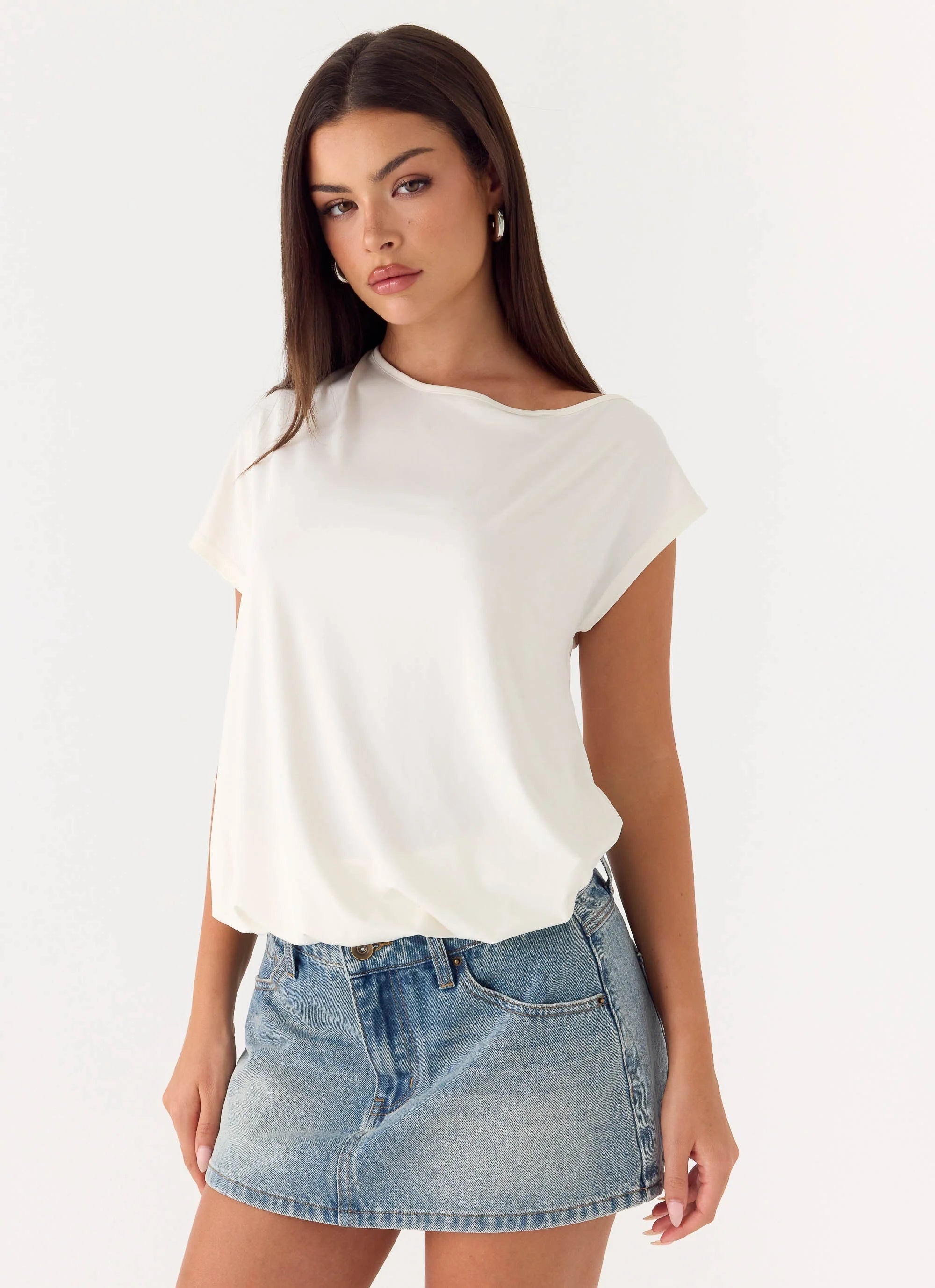 Silas Low Rise Denim Mini Skirt - Vintage Wash Blue