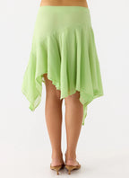 Teneika Beaded Flower Midi Skirt - Lime