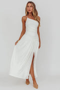 Destination One-Shoulder Maxi Dress White
