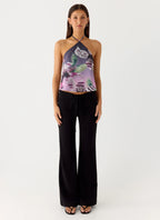 Twisted Love Halter Top - Ombre Floral Affair