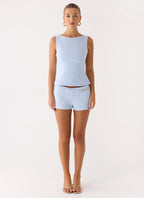 Lulita Belted Shorts - Blue