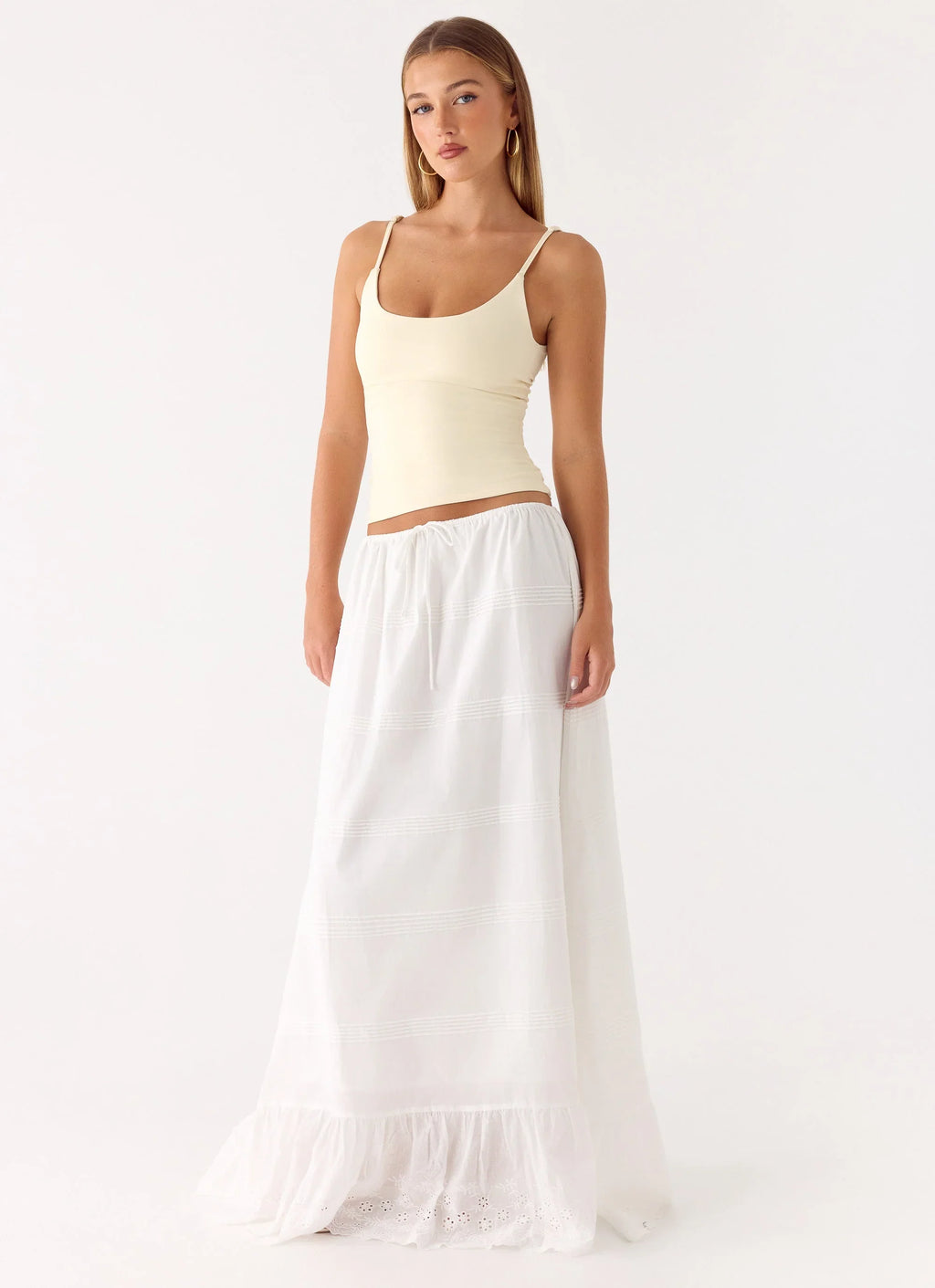 Lior Cotton Maxi Skirt - White