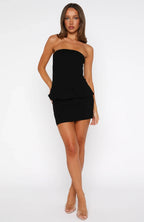 Chasing A Dream Strapless Mini Dress Black