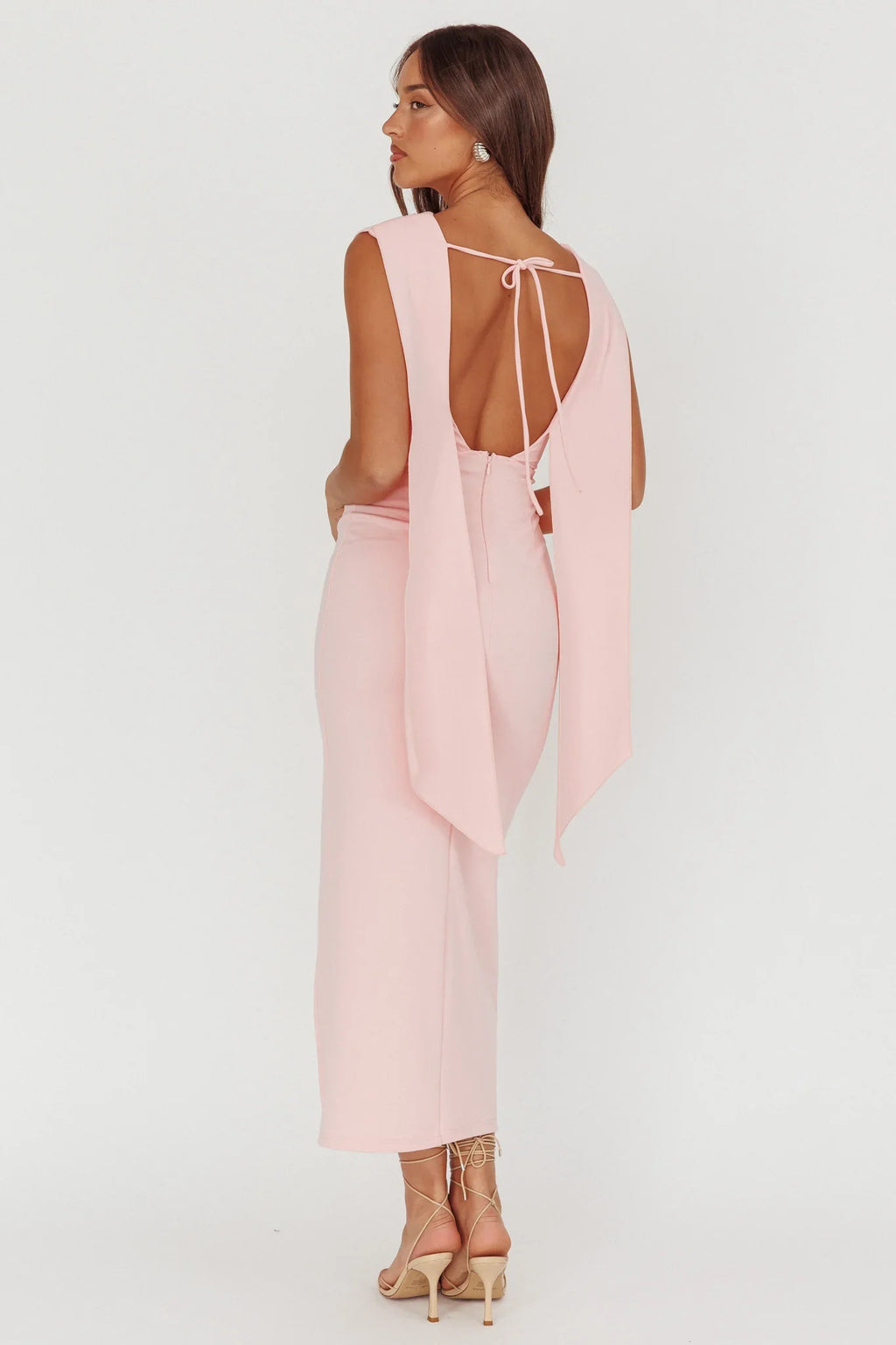 Looks Of Love Shoulder Sash Maxi Dress Pink