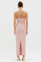 Karaline Strapless Bust Accent Maxi Dress Blush