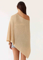Zaire Infinity Multiway Knit Cape - Shimmer Gold