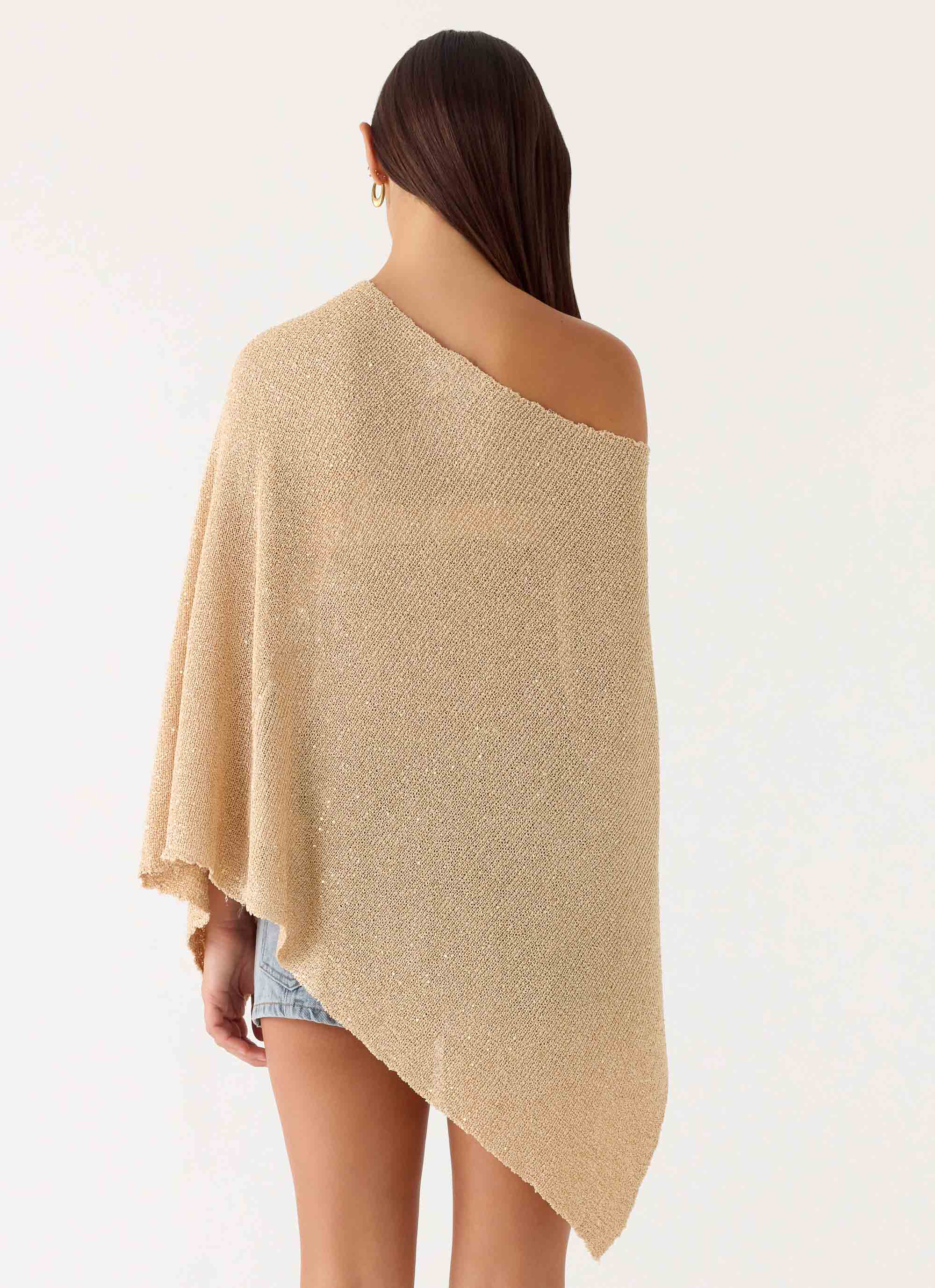 Zaire Infinity Multiway Knit Cape - Shimmer Gold