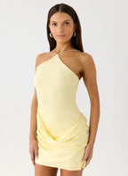 Keanu Cupro Mini Dress - Yellow
