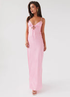 Flora Satin Maxi Dress - Candy